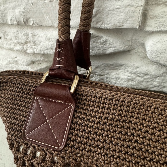 EUC The Sak large brown bucket lined crochet tote beach bag - Picture 4 of 8